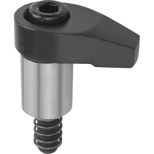 Kipp Hook Clamp w/Ground Shank, Style B, Carbon Steel, M16X85, R=60, D=32, Tempered, Black Oxidized (Qty. 1), K0014.216060 Kipp Hook Clamp w/Ground Shank, Style B, Carbon Steel, M16X85, R=60, D=32, Tempered, Black Oxidized (Qty. 1), K0014.216060