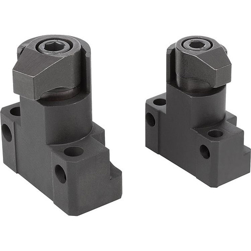 Kipp Hook Clamp w/Mounting Bracket, D1=M10, B4=9, Carbon Steel, Tempered, Black Oxidized (Qty. 1), K0016.10
