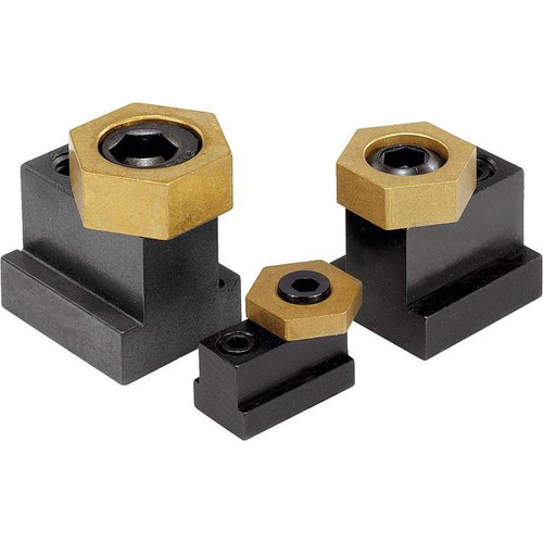 Kipp Cam Screw Hexagon, Brass, w/T-Slot, D=M10,N=14, Carbon Steel, Black Oxidized Finish, (Qty. 1), K0027.14