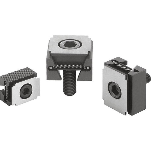 Kipp Wedge Clamps Narrow, Serrated, B=24, Carbon Steel, Black Hardened, (Qty. 1), K0039.2108