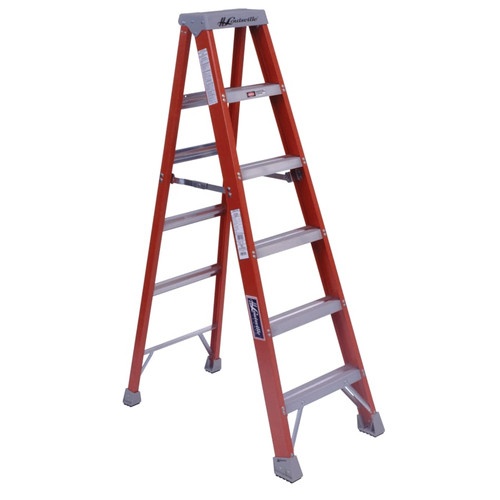 Louisville Ladder FM1500 Series Fiberglass Twin Front Ladder, 3 ft x 17-3/8 in , 300 lb Capacity, 1/EA #FM1503