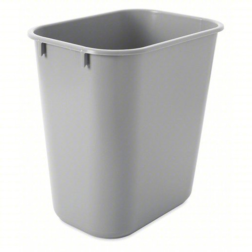 Rubbermaid Deskside Wastebaskets, 13-5/8 qt, Plastic, Gray, 1/EA #FG295500GRAY