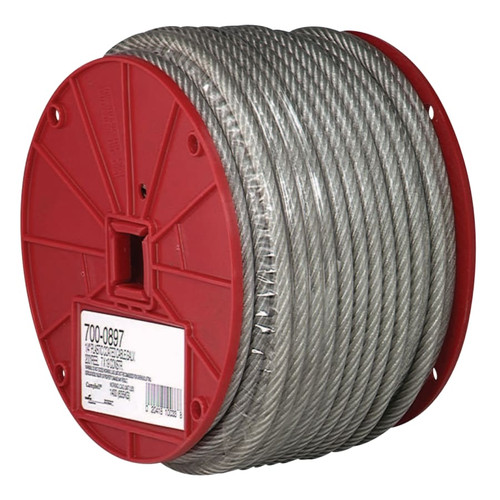 Campbell 1/4" - 7 x 19 - UNCTD Cable Reel, 250 FT/REL, #7000827