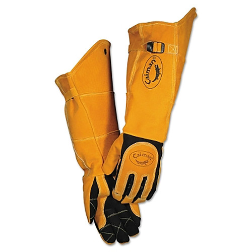 Caiman 1878 21-in FR Insulated MIG/Stick Welding Gloves, Deerskin/Boarhide, Tan/Black, 1/PR #1878-5