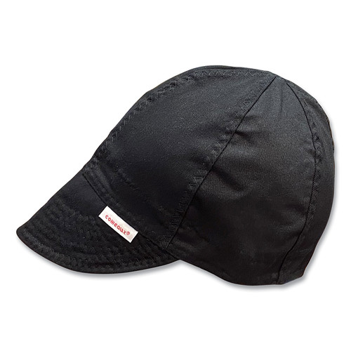 Comeaux Caps Single Sided Cap, 7-1/2, Black, 1/EA #1000-B-7-1/2