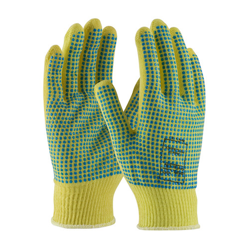 Kut Gard Seamless Knit DuPont Kevlar Glove with Double-Sided PVC Dot Grip - Light Weight, Small, 12 Pairs #08-K200PDD/S