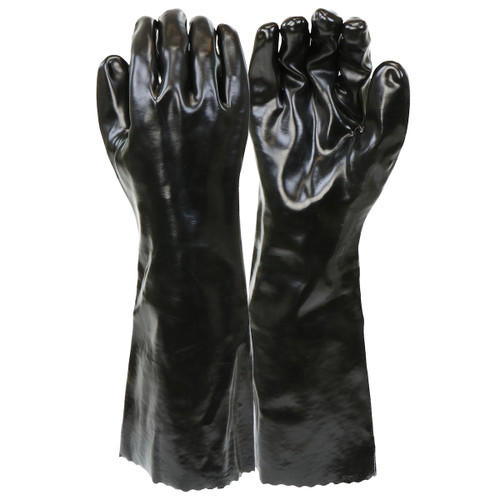 PIP PVC Dipped Glove with Interlock Liner and Rough Sandy Finish - 18" Length, Large, 12 Pairs #1087RF