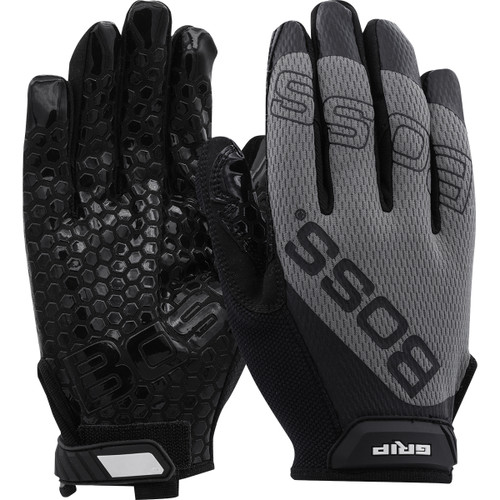 Boss Synthetic Microfiber Palm with Silicone Grip and Mesh Fabric Back, 2X-Large, 12 Pair #120-MG1220T/XXL Boss Synthetic Microfiber Palm with Silicone Grip and Mesh Fabric Back, 2X-Large, 12 Pair #120-MG1220T/XXL