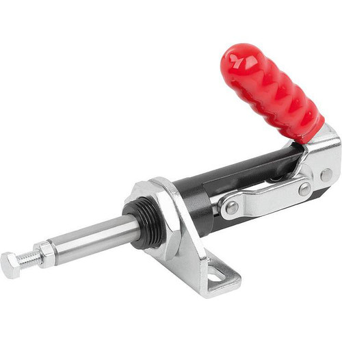 Kipp Push-Pull Clamp, w/Mounting Bracket, Standard, F2=2,400, Galvanized Steel, Red Plastic (Qty. 1), K1546.02400
