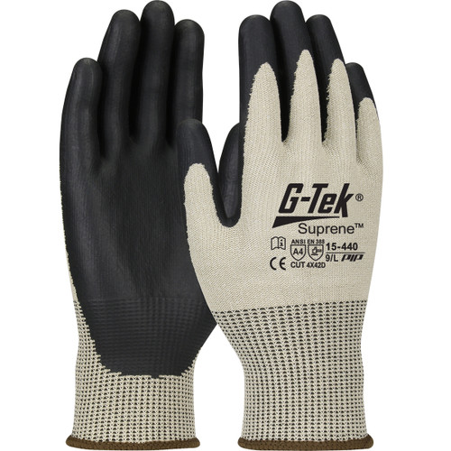 G-Tek Suprene Seamless Knit Suprene Blended Glove with NeoFoam Coated Palm & Fingers - Touchscreen Compatible, 2X-Large 12 Pairs #15-440/XXL
