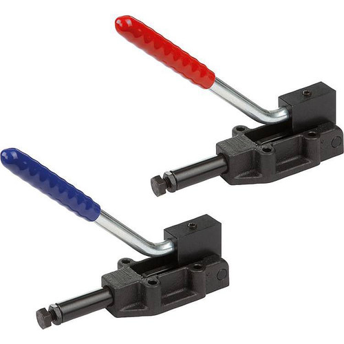 Kipp Push-Pull Clamp, Heavy Duty, F1= 5,800, F2=6,000, w/Reversable Handle, Phosphated Steel, Plastic (Qty. 1), K0088.0600