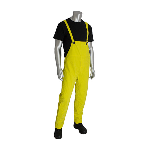 Base35 Premium Bib Overalls, 0.35 mm, PVC/Polyester, Yellow, 3X-Large, 1 EA #201-350B/3X