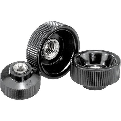 Kipp Knurled Nut, D=M04, D1=18, H=13, Plastic, Brass (10/Pkg.), K0138.04 Kipp Knurled Nut, D=M04, D1=18, H=13, Plastic, Brass (10/Pkg.), K0138.04