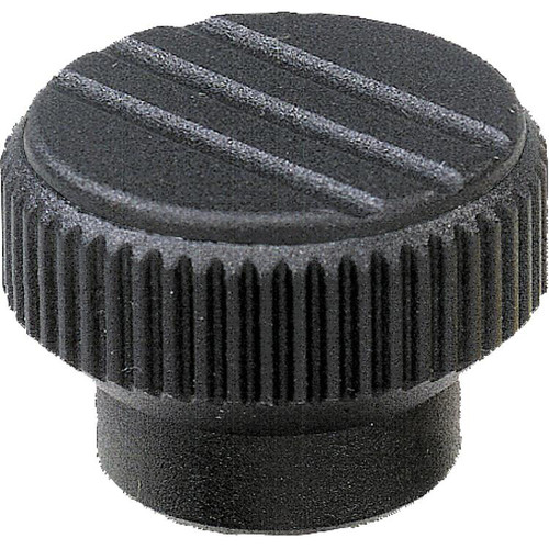 Kipp Knurled Knob, Size 0, D=M04, H=11.5, Brass, Thermoplastic, Black (10/Pkg.), K0110.0004