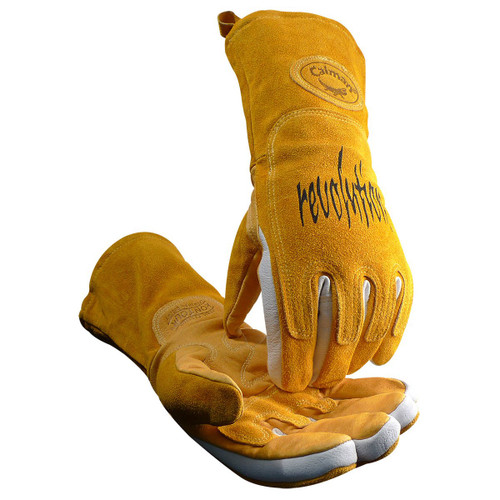 Caiman Premium Pig Grain MIG/Stick Welder's Glove with FR Cotton Fleece Lining and Heat Shield, Insulated, Gold, X-Large, 6 Pairs #1812-6 Caiman Premium Pig Grain MIG/Stick Welder's Glove with FR Cotton Fleece Lining and Heat Shield, Insulated, Gold, X-Large, 6 Pairs #1812-6