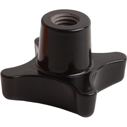 Kipp Palm Grip Knob, DIN 6335, D=M12, D1=63, H=42, Style E, Cast Iron, Gray, Black Powder (Qty. 1), K0682.412