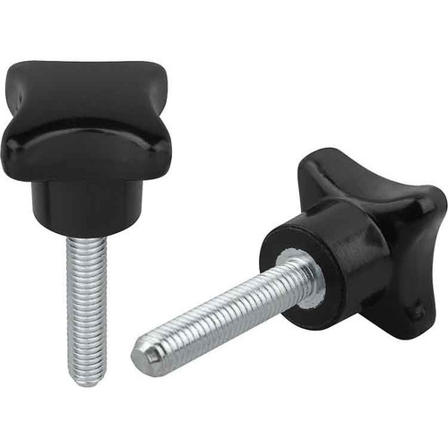 Kipp Palm Grip Knob, Similar to DIN 6335, D=M10X50, D1=50, H=32, Style L, Black Thermoset, (10/Pkg.), K0148.510X50