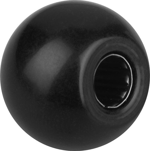 Kipp Ball Knob Extended, Clamping, Style L, D=12 mm, D1=50 mm, Black Thermoset (10/Pkg.), K0159.45012