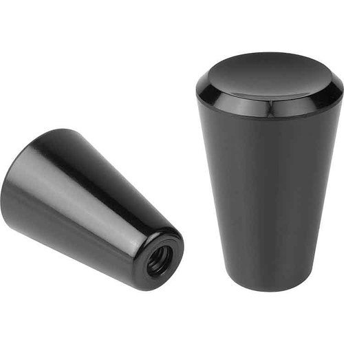 Kipp Tapered Knob Fixed, D=M08, D1=25 mm, Black Duroplast (10/Pkg.), K1207.081 Kipp Tapered Knob Fixed, D=M08, D1=25 mm, Black Duroplast (10/Pkg.), K1207.081