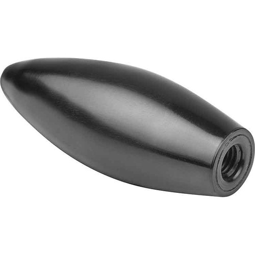 Kipp Oval Knob Fixed, D=M10, D1=27 mm, High-Polish Black Thermoset (10/Pkg.), K1222.100