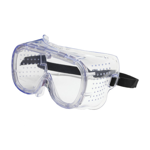 550 Softsides Direct Vent Goggle with Clear Blue Body, Clear Lens and Anti-Scratch Coating, Clear, One Size, 12 Pairs #248-5090-300B