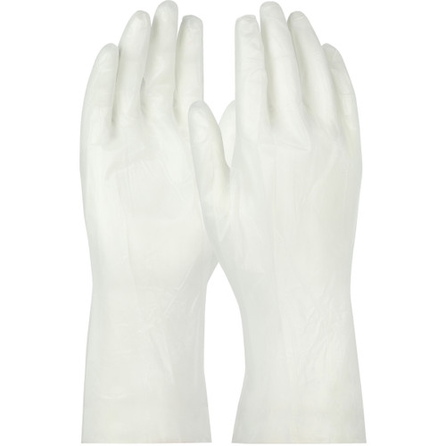 QRP PolyTuff Polyurethane ISO 5 (Class 100) Static Dissipative Gloves, 4 mil, Clear, Large, 10 Bags/Case #25GL