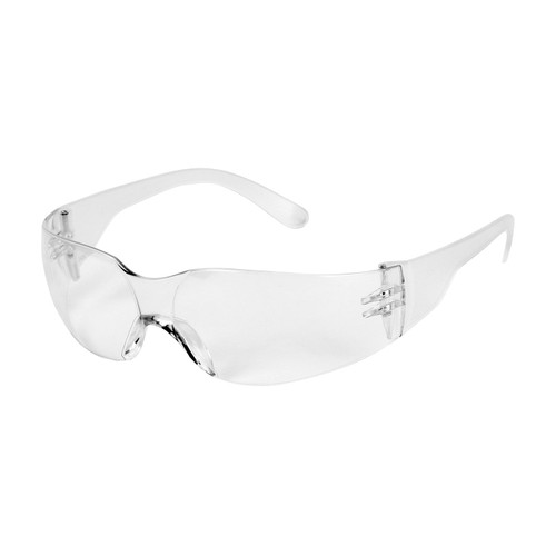 Zenon Z12 Extended Bridge Rimless Safety Glasses with Clear Temple, Clear Lens and Anti-Scratch / Anti-Fog Coating, Clear, One Size, 12 Pairs #250-01-0320