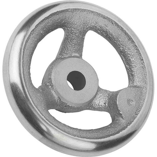 Kipp Handwheels w/o Machine Handle, Reamed Hole, w/Slot, Grey Cast Iron, D1=80 mm, D2=12H7, B3=4, T=13.8 (Qty. 1), K0671.1080X12