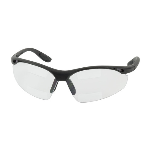 Double Mag Readers Semi-Rimless Safety Readers with Black Frame, Clear Lens and Anti-Scratch / Anti-Fog Coating, Dual +2.00 Diopter, Black, 6 Pairs #250-25-2020
