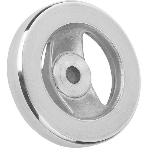 Kipp Handwheel 2-Spoke, Flat Rim, No Handle, Reamed Hole, w/Slot, Polished Aluminum, D1=250 mm, D2=26H7, B3=8, T=29.3 (Qty. 1), K0162.1250X26 Kipp Handwheel 2-Spoke, Flat Rim, No Handle, Reamed Hole, w/Slot, Polished Aluminum, D1=250 mm, D2=26H7, B3=8, T=29.3 (Qty. 1), K0162.1250X26