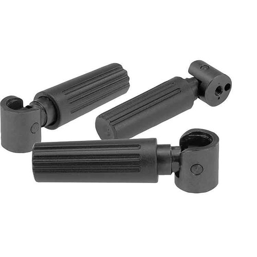 Kipp Safety Cylinder Grip, Automatic Return, Black Oxidized Steel, Thermoplastic, D=M08, L=7.5, L1=82 (Qty. 1), K0265.408