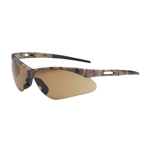 Anser Semi-Rimless Safety Glasses with Camouflage Frame, Brown Lens and Anti-Scratch Coating, Camouflage, One Size, 12 Pairs #250-AN-10121