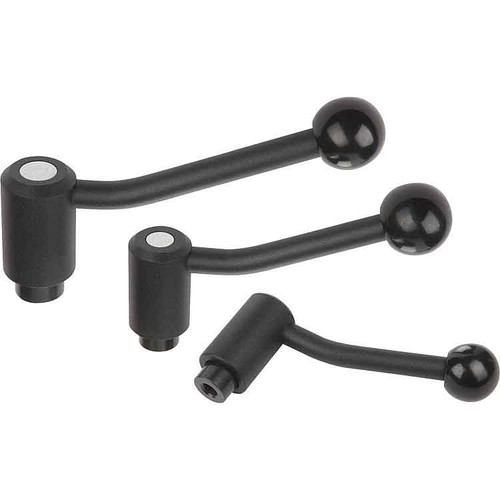 Kipp Tension Lever w/Safety Function, Internal Thread, Size 2, M12, A=106, 20°, Steel, Plastic, (Qty. 1), K0112.1212 Kipp Tension Lever w/Safety Function, Internal Thread, Size 2, M12, A=106, 20°, Steel, Plastic, (Qty. 1), K0112.1212
