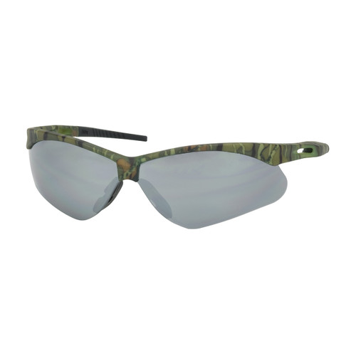 Anser Semi-Rimless Safety Glasses with Camouflage Frame, Silver Mirror Lens and Anti-Scratch Coating, Camouflage, One Size, 12 Pairs #250-AN-10128