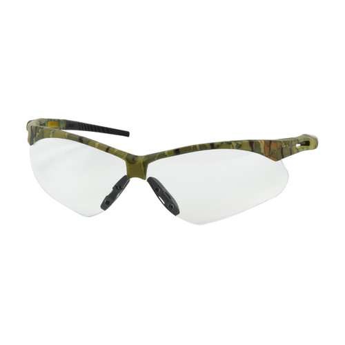 Anser Semi-Rimless Safety Glasses with Camouflage Frame, Clear Lens and Anti-Scratch Coating, Camouflage, One Size, 12 Pairs #250-AN-10130