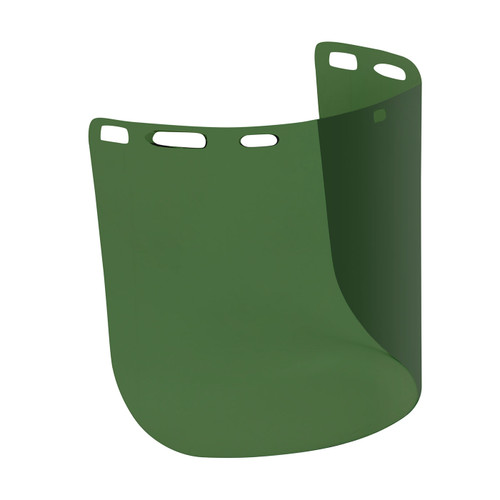 Bouton Optical Uncoated Polycarbonate Safety Visor, Dark Green Tint, One Size, 10 EA #251-01-7312