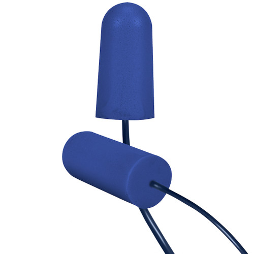 Food Pro Bullet Plus Metal Detectable Soft Polyurethane Foam Corded Ear Plugs, NRR 33, Blue, One Size, 1 BX #267-HPF810D