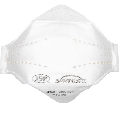 SpringFit Premium N95 Flat Fold Disposable Respirator, White, One Size, 10/BX #272-RPD421N95