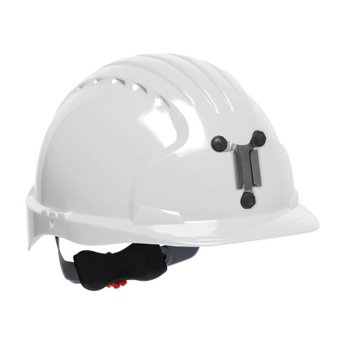 Evolution Deluxe 6151 Standard Brim Mining Hard Hat with HDPE Shell, 6-Point Polyester Suspension and Wheel Ratchet Adjustment, White, One Size, 1 EA #2850-EV6151M-10 Evolution Deluxe 6151 Standard Brim Mining Hard Hat with HDPE Shell, 6-Point Polyester Suspension and Wheel Ratchet Adjustment, White, One Size, 1 EA #2850-EV6151M-10