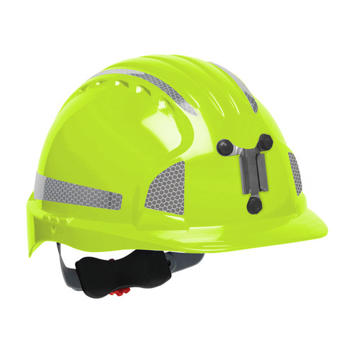 Evolution Deluxe 6151 Standard Brim Mining Hard Hat with HDPE Shell, 6-Point Polyester Suspension, Wheel Ratchet Adjustment and CR2 Reflective Kit, Neon Yellow, One Size, 1 EA #2850-EV6151MCR2-LY Evolution Deluxe 6151 Standard Brim Mining Hard Hat with HDPE Shell, 6-Point Polyester Suspension, Wheel Ratchet Adjustment and CR2 Reflective Kit, Neon Yellow, One Size, 1 EA #2850-EV6151MCR2-LY