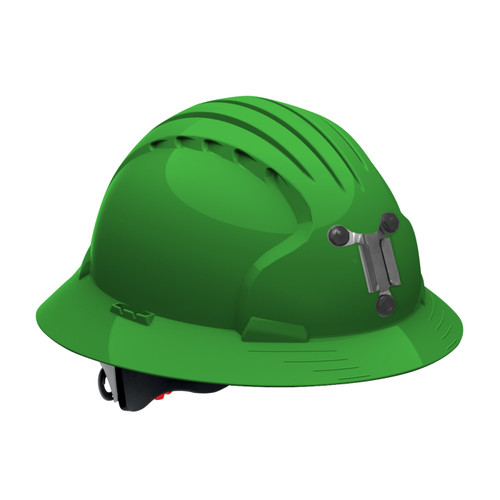 Evolution Deluxe 6161 Full Brim Mining Hard Hat with HDPE Shell, 6-Point Polyester Suspension and Wheel Ratchet Adjustment, Green, One Size, 1 EA #280-EV6161M-30