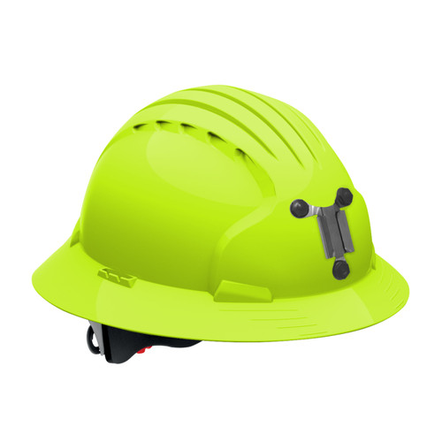 Evolution Deluxe 6161 Full Brim Mining Hard Hat with HDPE Shell, 6-Point Polyester Suspension and Wheel Ratchet Adjustment, Neon Yellow, One Size, 1 EA #280-EV6161M-LY
