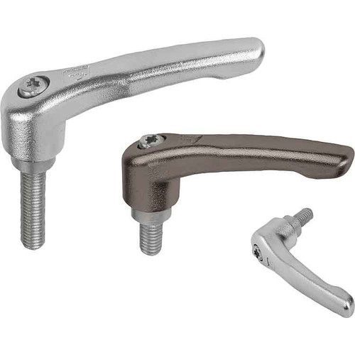 Kipp Adjustable Handles, Size 5, M16X30, External Thread, Stainless Steel, Electropolished, (Qty. 1), K0124.516X30
