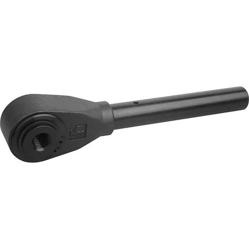 Kipp Ratchet Levers, Size 2, M14, A=180 mm, 0°, Internal Thread, Carbon Steel, Black Oxidized, (Qty. 1), K0128.314