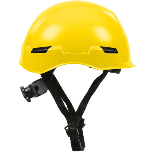 Rocky Industrial Climbing Helmet with Polycarbonate/ABS Shell, Nylon Suspension, Wheel Ratchet Adjustment and 4-Point Chinstrap, Yellow, One Size, 1 EA #280-HP141R-02
