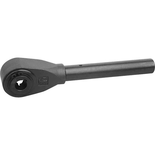 Kipp Ratchet Levers w/Reamed Hole & Slot, Free-Cutting, Size 5, A=400 mm, 0°,  Carbon Steel, Black Oxidized, (Qty. 1), K0128.436