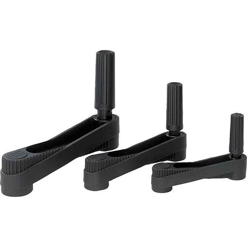 Kipp Crank Handle, Square Socket, w/o Transverse Hole, Thermoplastic, Steel, SW=8, A=80 mm, H=85.8, Black, (Qty. 1), K0659.4108