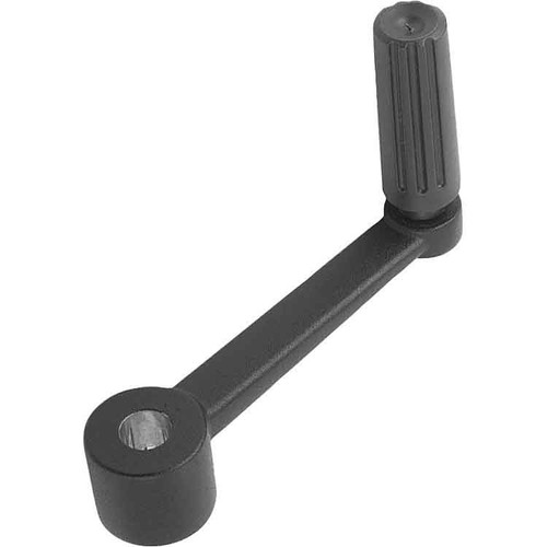 Kipp Crank Handle, Similar to DIN 469, Revolving Grip, Reamed Hole, w/o Transverse Hole, Thermoplastic, Steel, D2=10, Black, (Qty. 1), K0996.3110