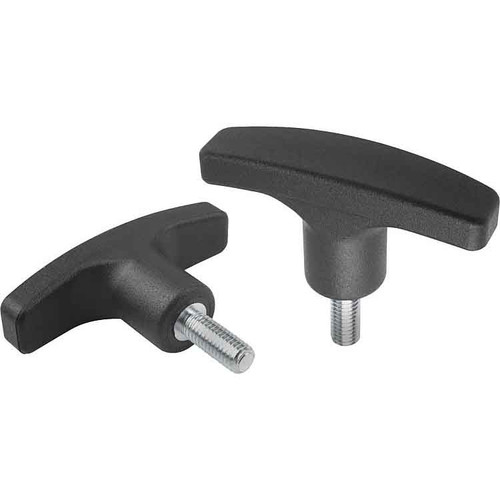 Kipp T-Grips, w/External Thread, Style L, D=M08X20, A=71, B=19.5, H=36, Thermoplastic, Black, (10/Pkg), K0180.27108X20 Kipp T-Grips, w/External Thread, Style L, D=M08X20, A=71, B=19.5, H=36, Thermoplastic, Black, (10/Pkg), K0180.27108X20