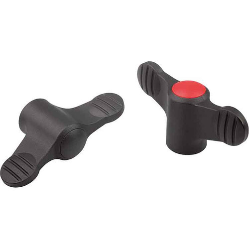 Kipp Triangular Grips, w/Internal Thread, Style K, D=M10, A=75, H=35.6, Thermoplastic, Black, Steel, (10/Pkg), K0274.0210